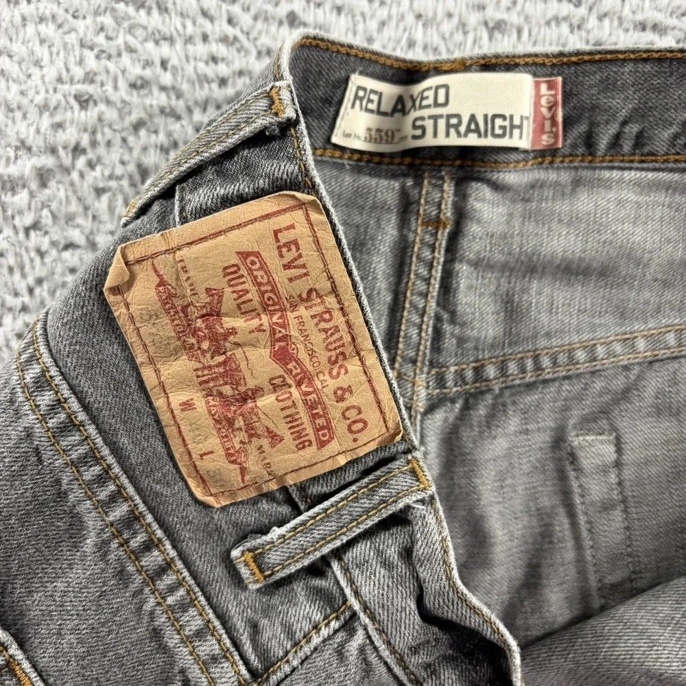VINTAGE Levi 559 Jeans Mens 40x30 (38x28) Gray Relaxed Straight Y2K‎